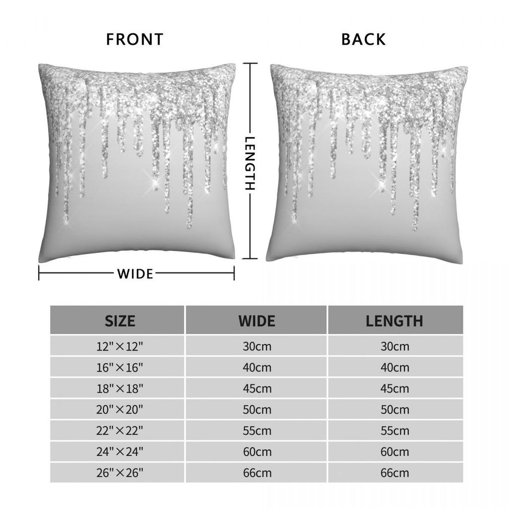 Silber Glitzer Quadratischer Kissenbezug Polyester Leinen Samt Kreativ Reißverschluss Dekorativ Sofa Kissenbezug Großhandel