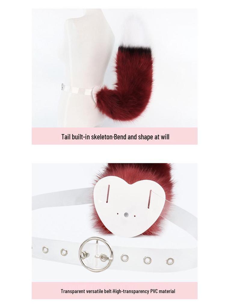 Fox Ears Headband & Earrings with Plush Tail Set