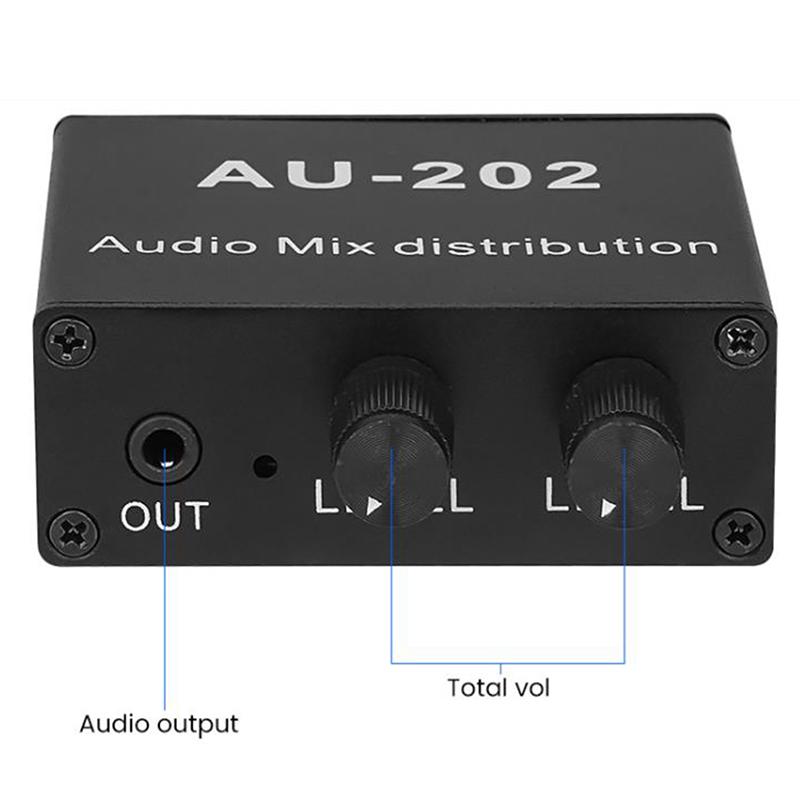 Stereo Mixer Audio Distributor For Headphone External Power Amp Volume