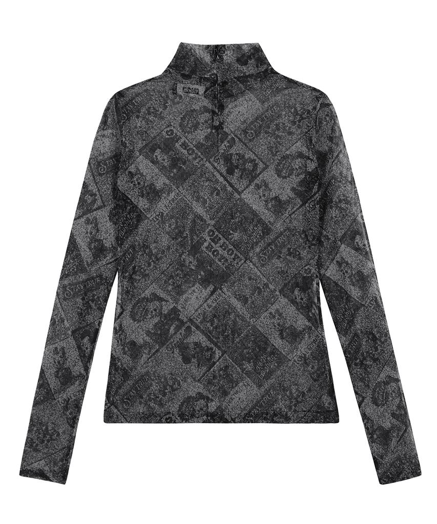 ULKIN [Disney] Mesh Long Sleeve Turtleneck_Black