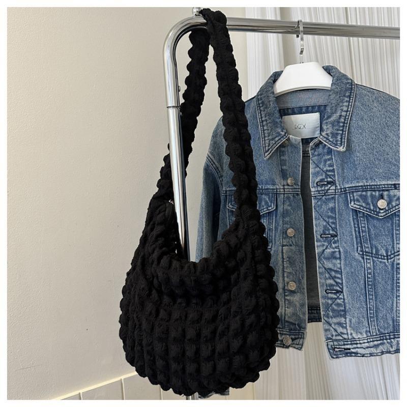 

Folded Cloud Underarm Bag New Solid Color Shoulder Bag Commuter Shopping Bag Folded Bag