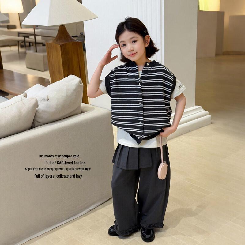 SEVEN BOBI Girls' Striped Knit Vest