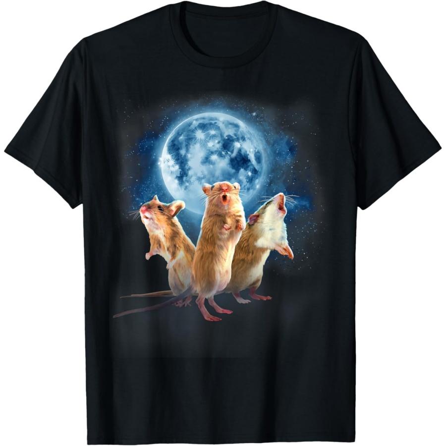 

Funny Mouse Shirt - Mouse Shirt - Mice Howling at the Moon T-Shirt XXXXXL чёрный