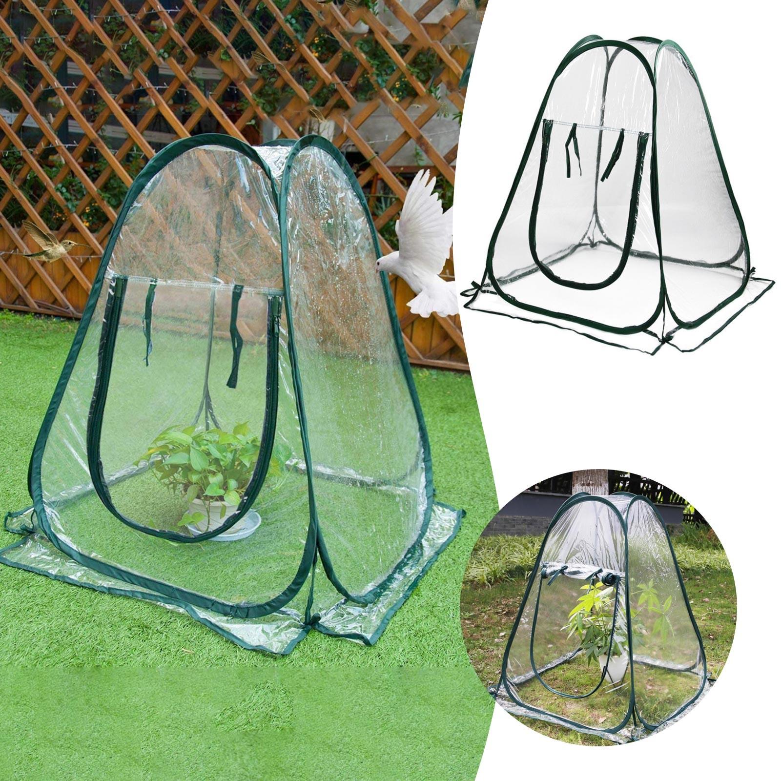 

Pop-Up Greenhouse for Outdoor Indoor Flower House Portable Mini Greenhouse Cover Tent Gardening Antibird Plant Warm Room One Size армия зеленый