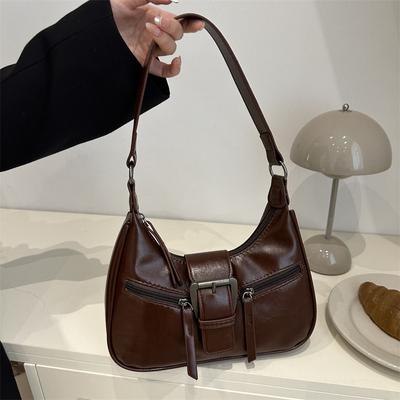 Bolsa de ombro casual simples de alto valor, bolsa de mensageiro feminina retrô de outono, bolsa de ombro versátil