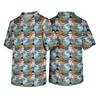 Men's Christmas Themed Holiday Caregiver Uniform for Work in Hospitals and Clinics
