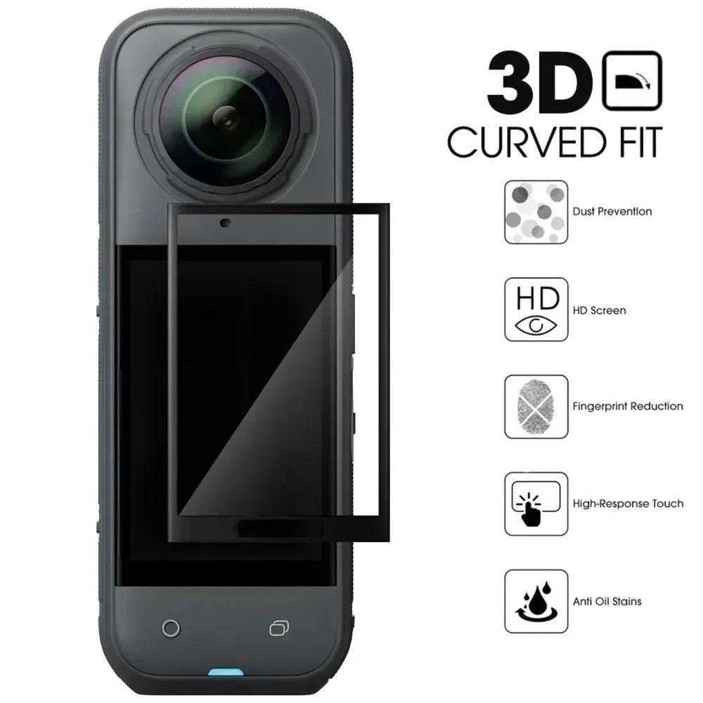 Screen Protectors for Insta360 X5 3D Curved Anti-Scrach Tempered Glass Protective Film for Insta360 one X5 Action Video Cameras