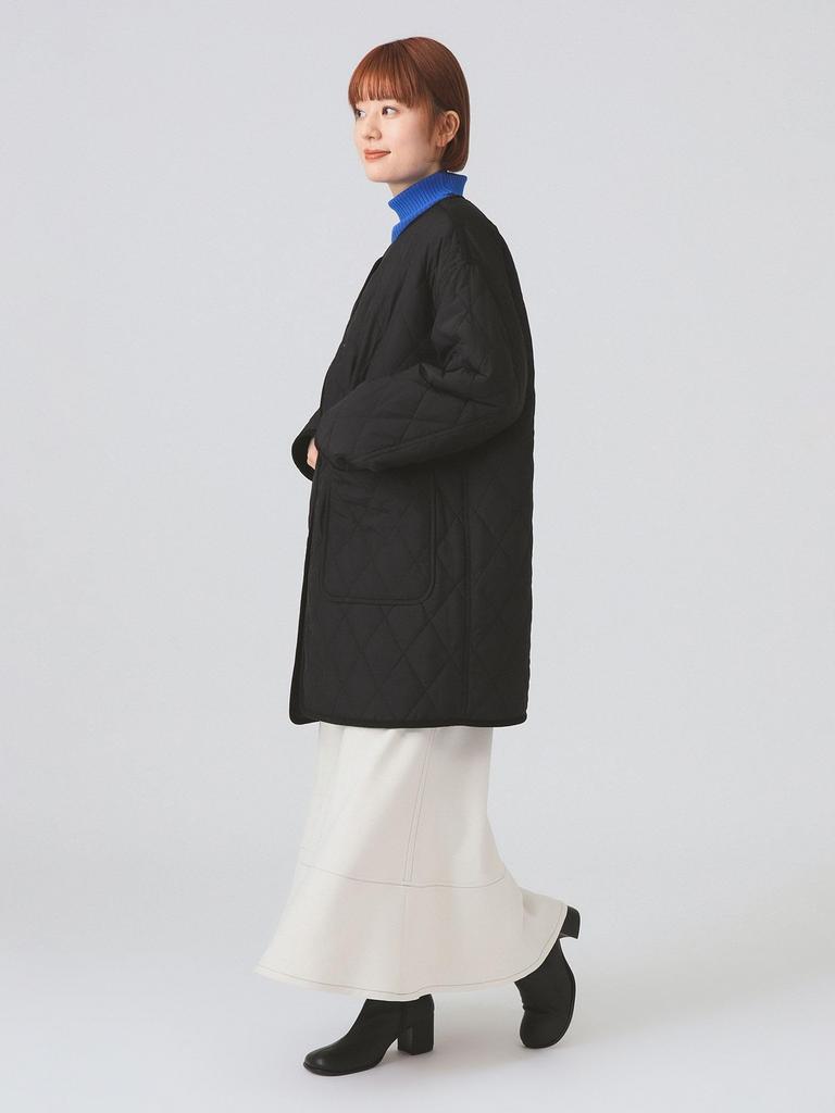 Ray Beams Women's Quilted Reversible Coat, Black 1