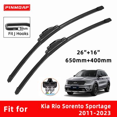 Car Wipers Double Rubber for Kia Rio Sorento Sportage 2011-2023 Front Brushes Cutter Automobiles Parts Accessories Windscreen Wipers Wear Parts