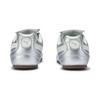 Puma Tackle Retro Leather Color Block Round Toe Thin Sole Unique Tongue Design Casual Shoes Unisex Sneakers Silver White 409116-01