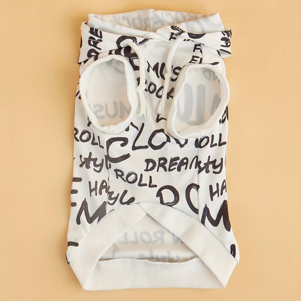 Dog Hoodie for Small Medium Dogs,Lettering Words Cat Cloth,Dog Clothes with Hat,Soft Spring Summer Coat All Weather Clothes