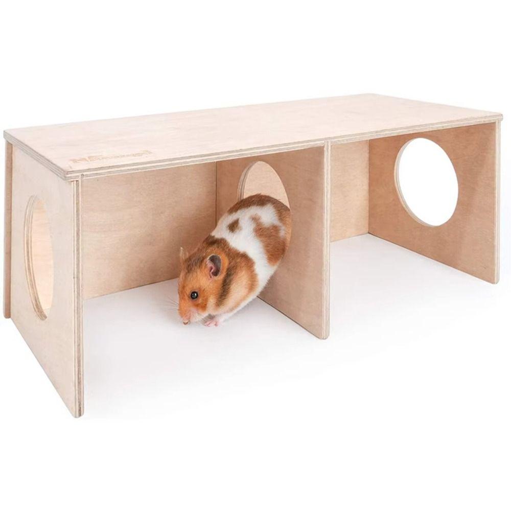 Durable S/M/L Hamster Hideout Solid Wood Cage Accessories Small Pet Bedroom Dutch Pig Bedroom for Hamster Squirrel Small Pet
