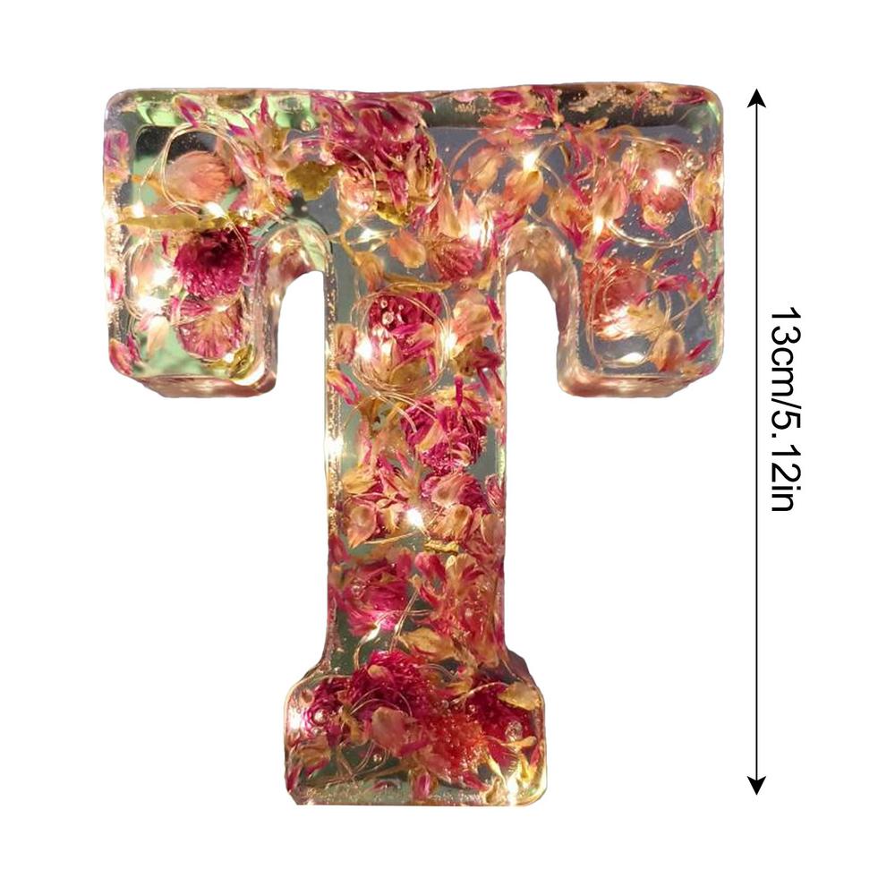 Creative Large Letter Floral Night Light 26 Letters A-Z Dry Flower Simulation Floral Letter Light Valentine's Day Gift