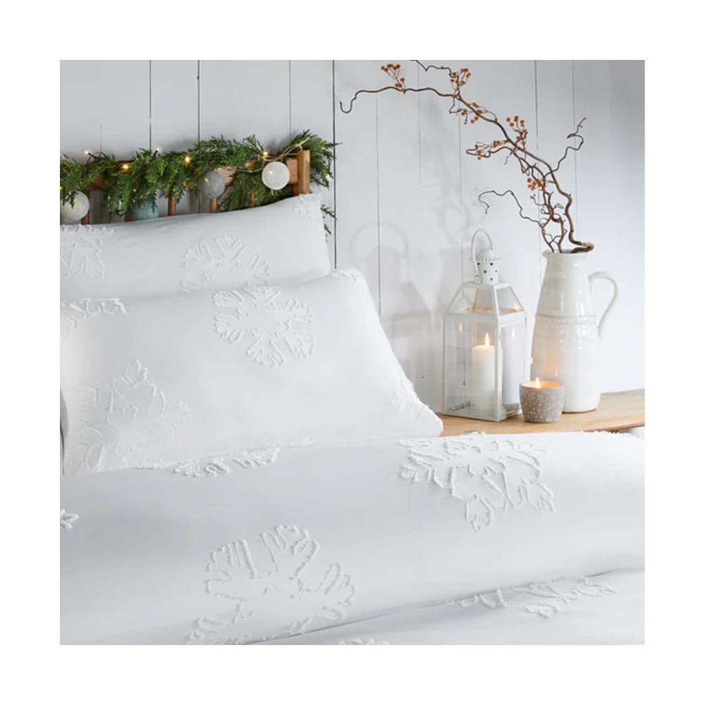 Duvet Day Snow Crystal Reversible Soft Touch Tufted Duvet Cover Set