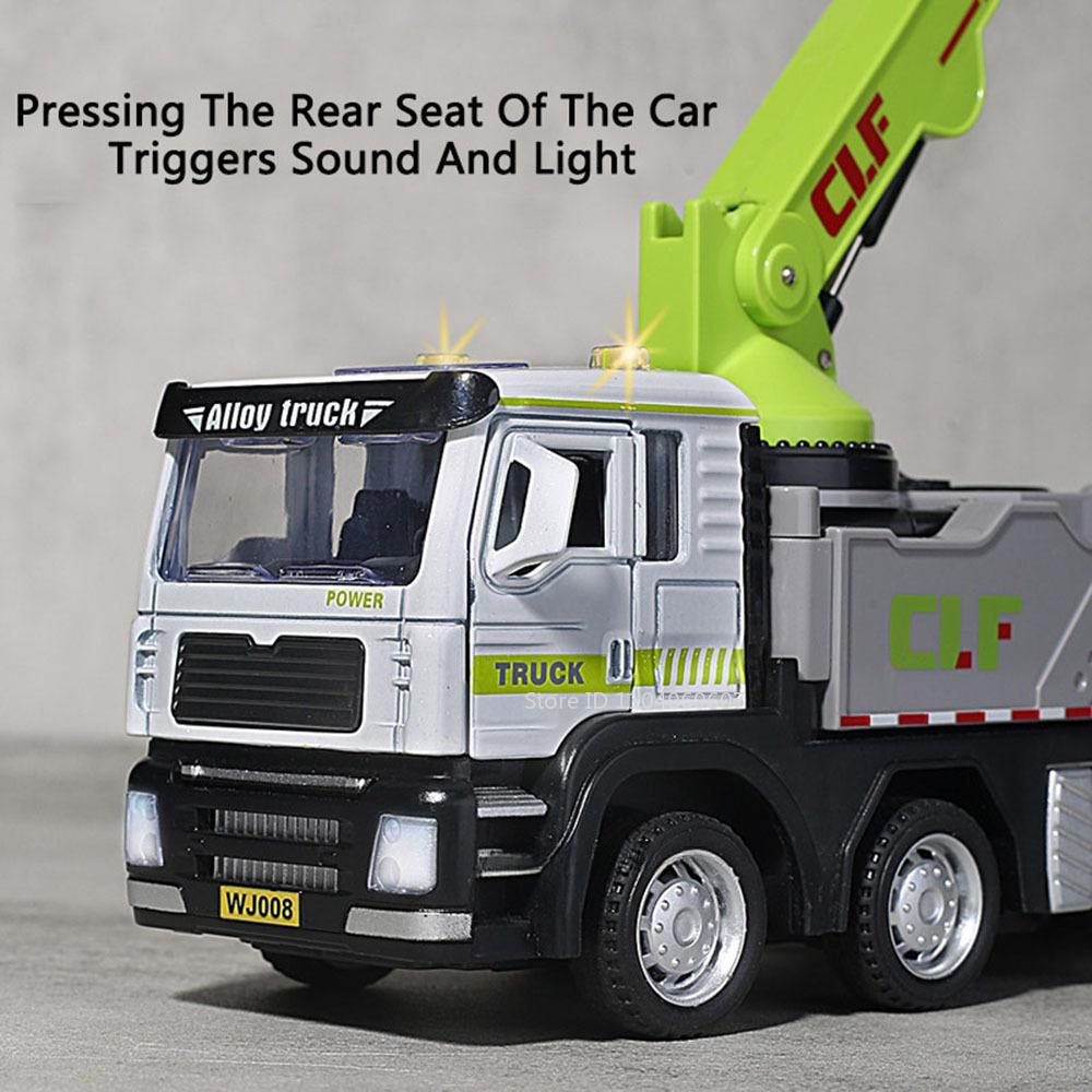 1:32 Sprühpumpen-LKW Auto Spielzeugmodelle Metallguss Feuerwehrautos Türen geöffnet Rückzug Sound Licht Baufahrzeug Jungenspielzeug