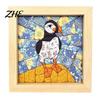 Relaxing Art Projects No-Sew Japanese Fabric Kit, DIY Mosaic Kits for Adults Beginners, Quilted Wall Collage Craft with Frame & Tools, Kits,