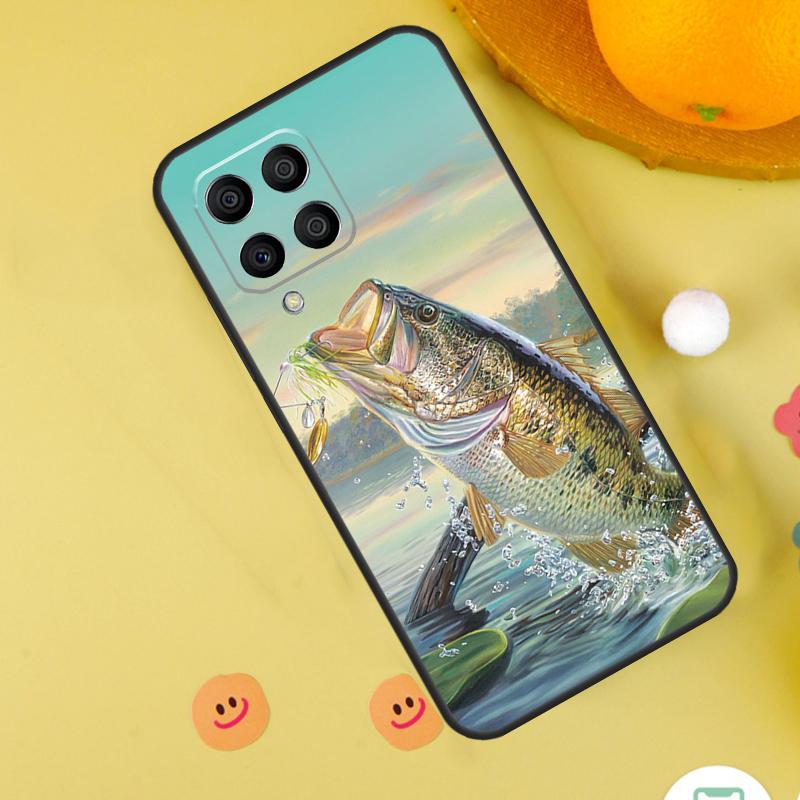 Bass Fishing Lake Fisherman Case For Samsung Galaxy M15 M35 M55 M11 M14 M34 M54 M31 M13 M53 M51 M12 M32 M52 M16 M36 M56