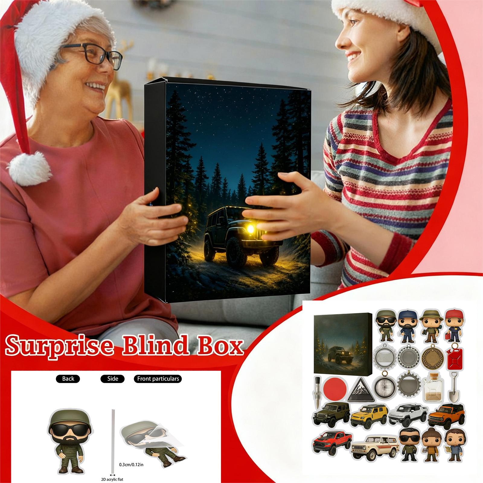 

2D Плоская Коробка Самолет 24 шт. Серия Адвент-календарь Рождественский Отсчет One Size зелёный