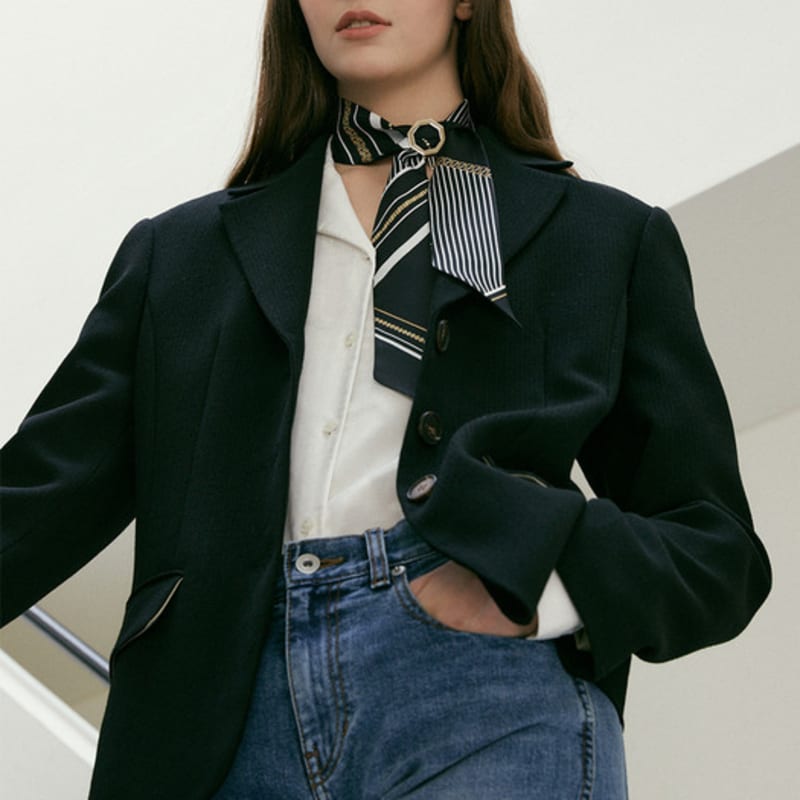 Saint Luxure Twilly Short Scarf Vane Black SL21FSTVNBK