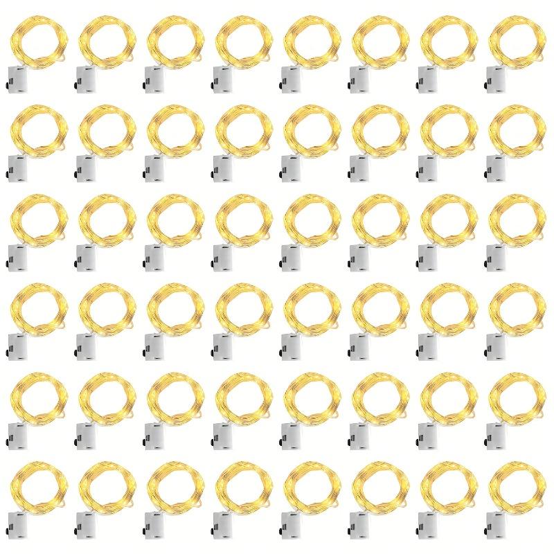 50 Packs Fairy Lights 2m 20LED Indoor Decoration Fairy Tale Light String Battery 3 Speed Modes Copper Wire Christmas Decorations