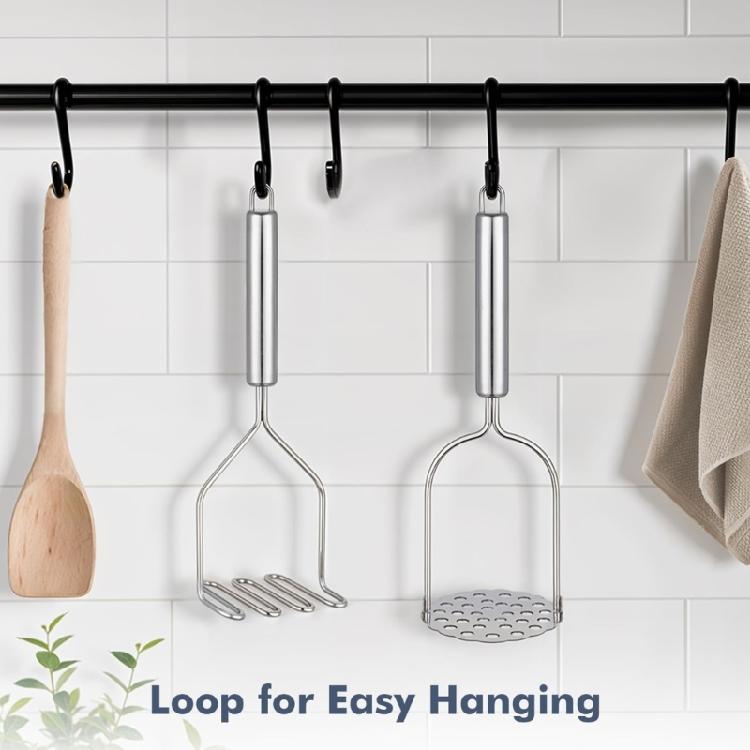 Practical Stainless Steel Potato Masher For Mashing Of Potatoes And Vegetables Ergonomic Handle For Easy Handling