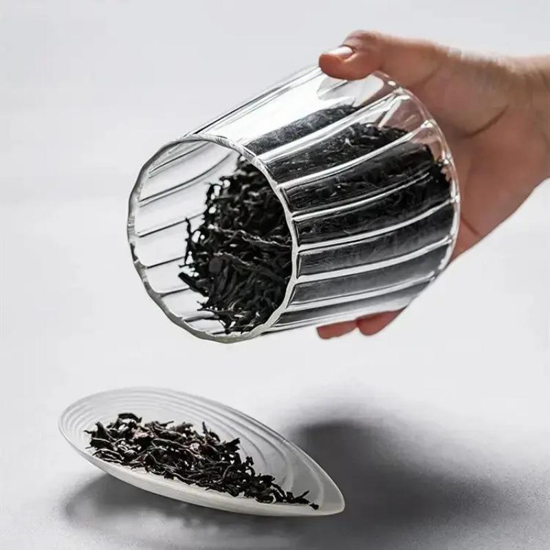 Moisture-Proof Transparent Glass Storage Jar with Lid for Cereal, Grains, and Tea