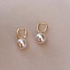 Simple Versatile Strong Light Pearl Earrings Female Temperament Ear Buckle Light Luxury Design Senior Fashionable and Versatile Earrings