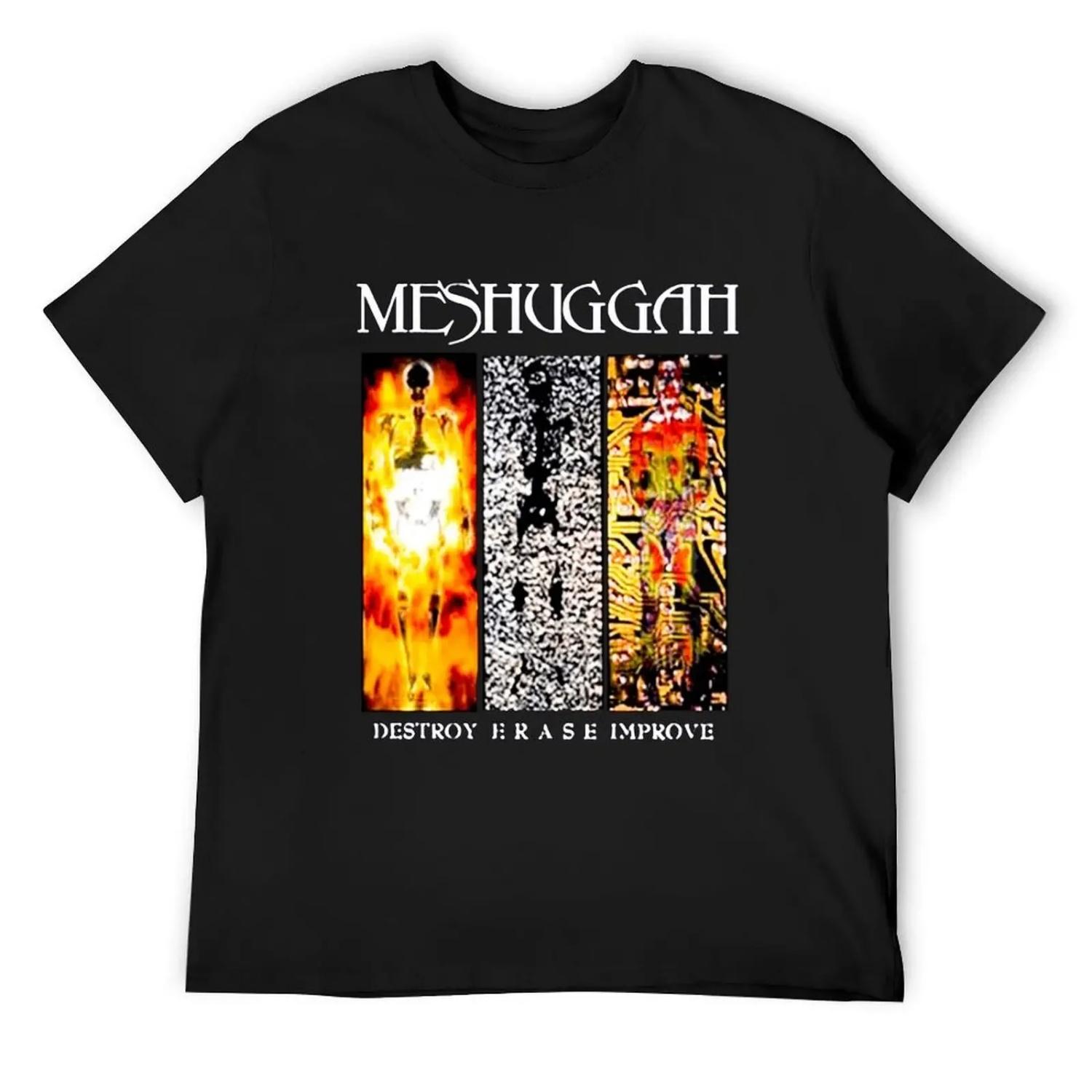 

Футболка Meshuggah, Destroy Erase Improve 2022, базовая футболка, футболка с принтом, однотонная одежда, одежда для мужчин S чёрный