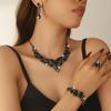 European & American Women's Rhinestone Alloy Necklace Set for Weddings & Banquets