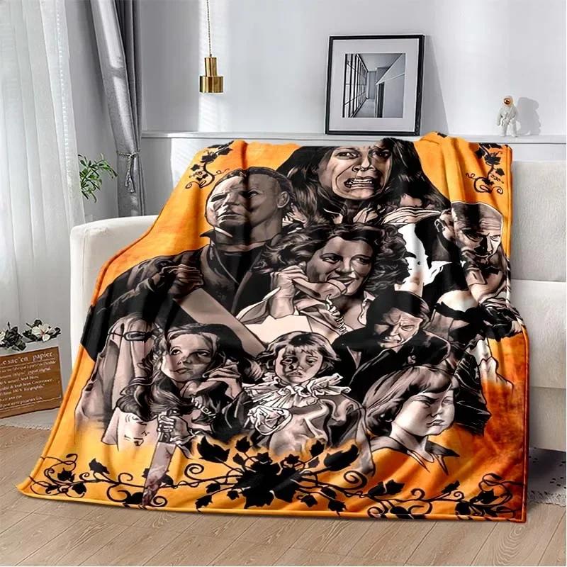 Horror movie character M-Michael Myers Halloween Home Bed Blanket Comfortable Portable Bedroom Sofa Picnic Blanket Gift