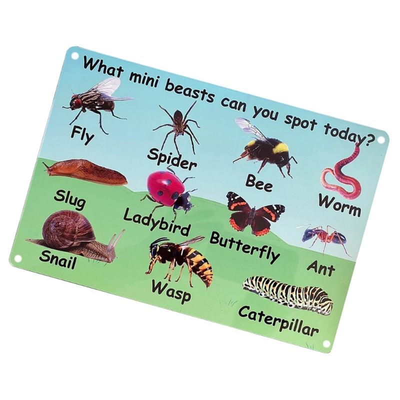 Educational Wood Insect Learning Toy for Toddlers Insect Teaching Board Preschool Animals Early Learning Hanging Plaques S
