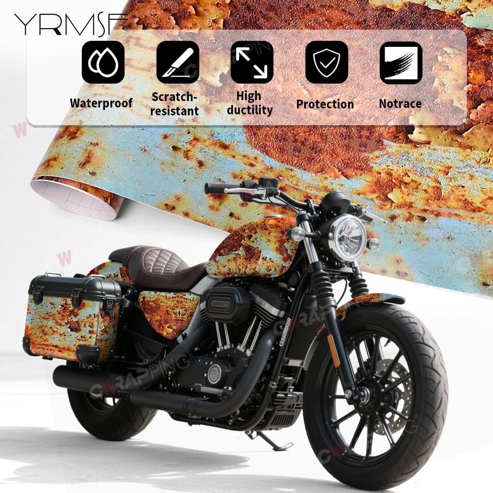 Bubble-free Auto Outdoor Accessories Rust Camo Film Stickers for Car Supplies Car Wraps Waterproof Rusting Camouflage Vinyl Wrap