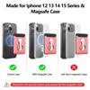 Pre iPhone 15 Pro Max 14 Plus 13 12 11 Puzdro Magnetické Magsafe Silná príťažlivosť Sloty na karty Peňaženka Kovový držiak na prsteň Stojan na telefón Kryt tašky na telefón