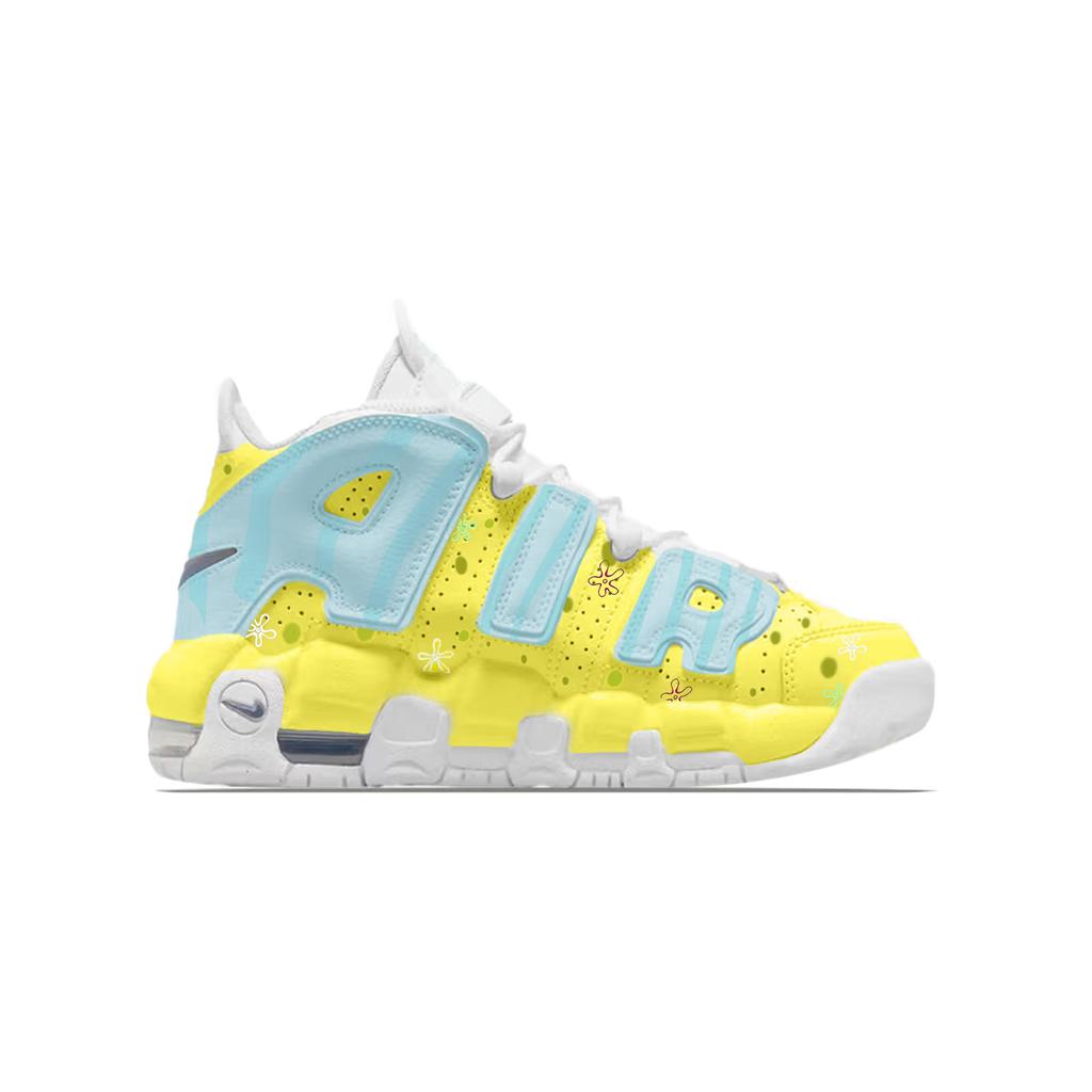 Nike Air More Uptempo Cute, Every Year Abrasion Resistant Mid top Vintage Basketball Shoes Women's Yellow Box DH9719-100(Team1677-)