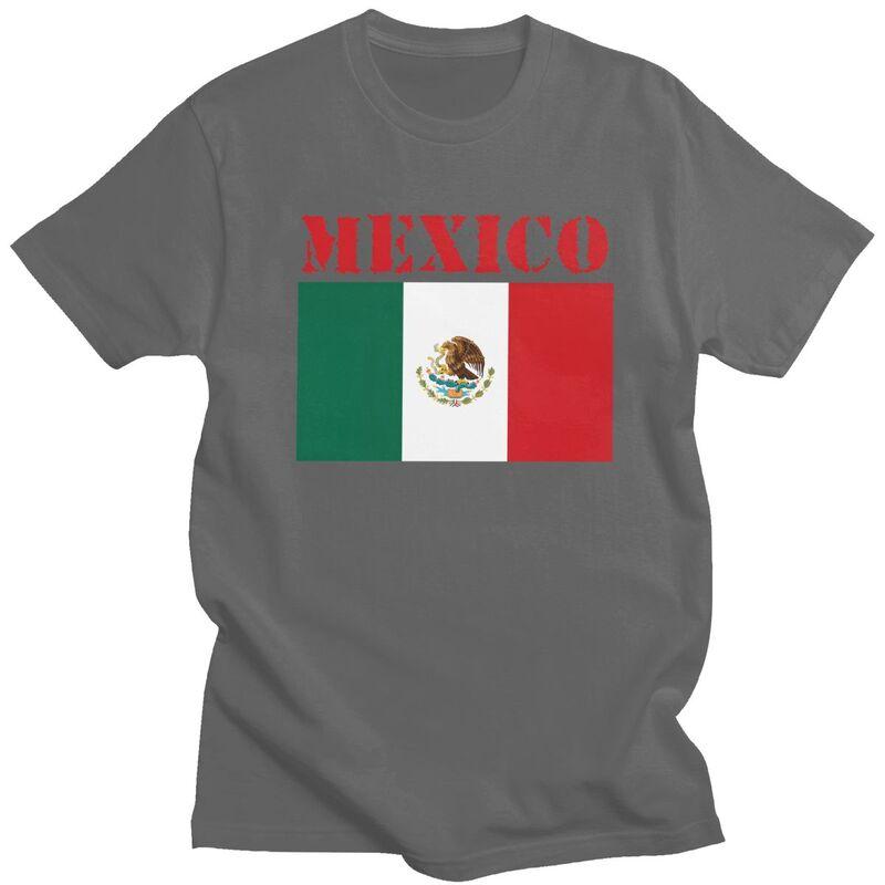 Custom Mexico Flag Tshirt for Men Short Sleeves Casual T Shirt Fashion Tshirt Loose Fit Pure Cotton Tee Gift