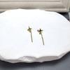 925 Silver Gold Star Earring For Women Gift Simple Tassels Chain Asymmetry Jewelry
