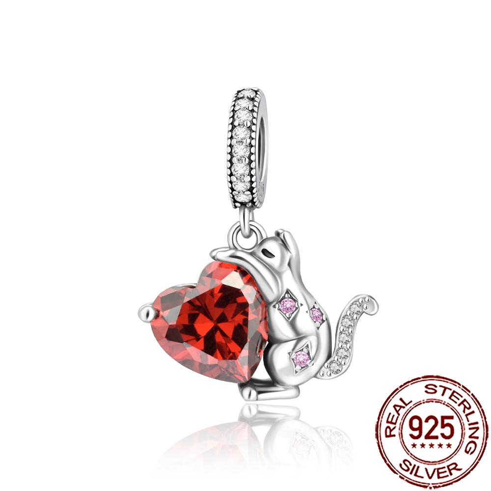 New Charms Copper Cat Dog Flamingo Chameleon Axolotl Animal Beads Fit Bracelet Necklace Women Diy Jewelry