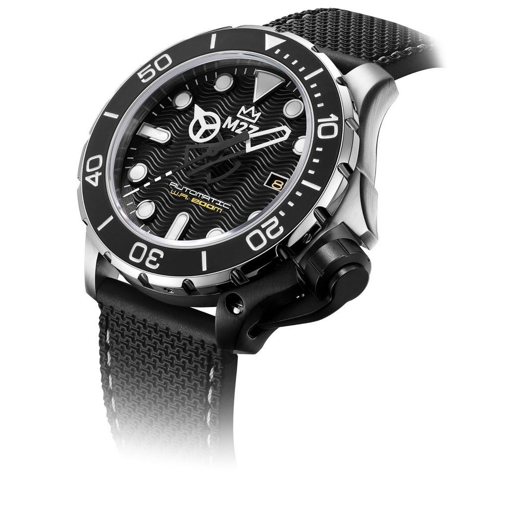 M2Z Diver 200 Sapphire Glass Black Strap Black Dial Automatic 200-002 200M Men's Watch