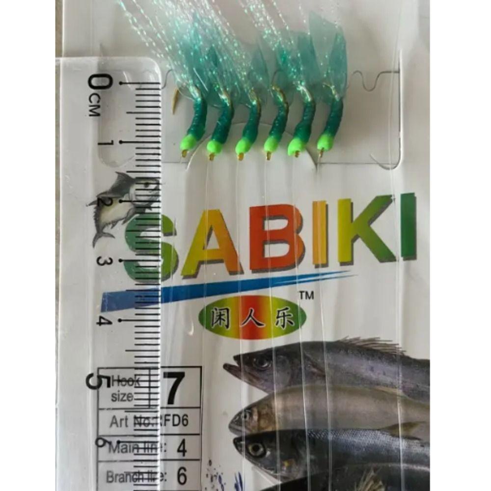 Golden Green Rubber Lures Lures Golden Tied Hooks Sabiki Sea Fishing Rigs  Saltwater