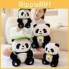 Panda Plush Toy With Leaf And Fortune Motifs For Kids Gift And Collectors