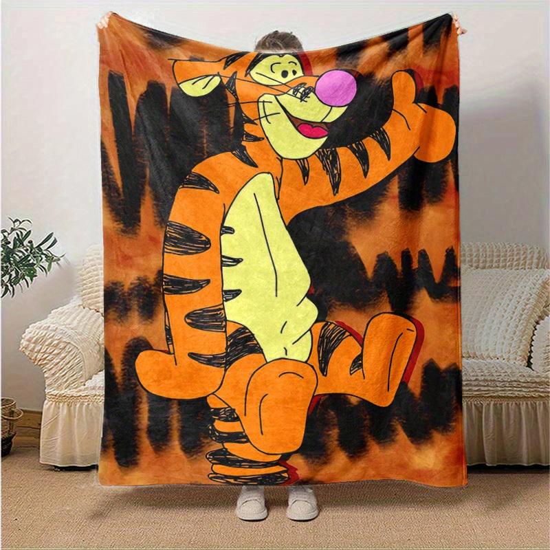 1pc Cartoon Tiger Blanket, Soft and Cozy Home Decor for All Seasons, Soft Flannel Throw Blanket, Versatile & Cozy for Bedroom, Perfect Gift