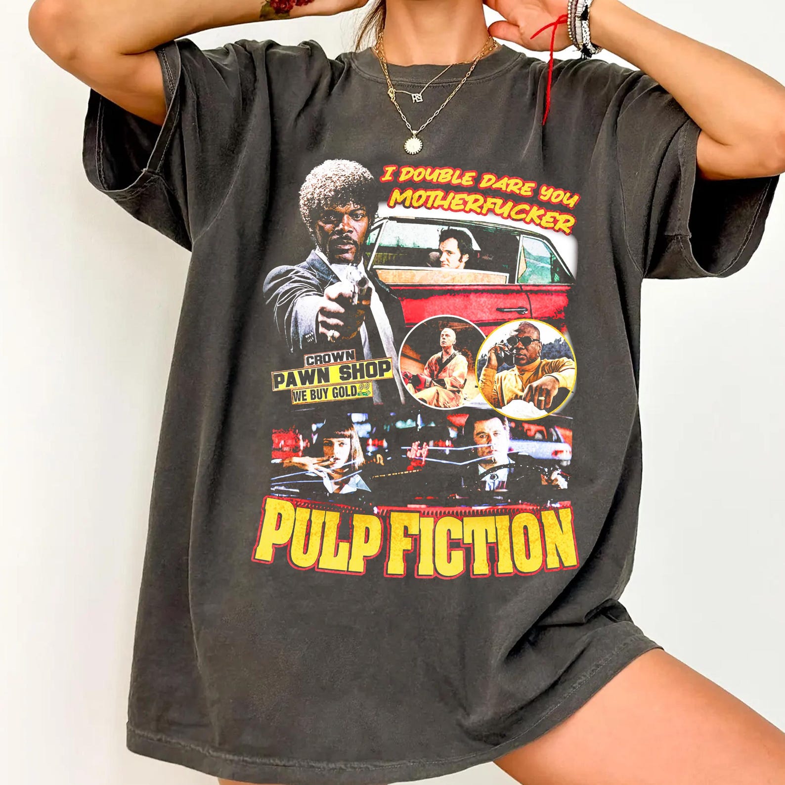 Comfort Colors Pulp Fiction T-Shirt, Uma Thurman Shirt, Action Movie Merch Shirt, 90s Retro Casual Unisex T-Shirt S