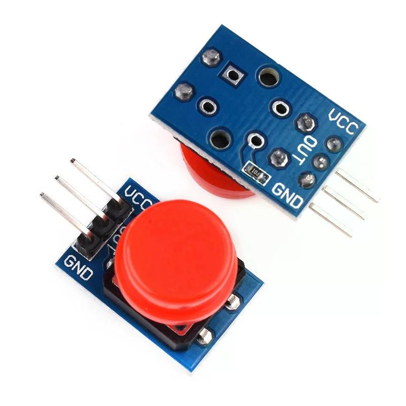 5Pcs Big Button Tactile Switch Module with Dust Cover, High-Level Output for Arduino & Electronics Projects
