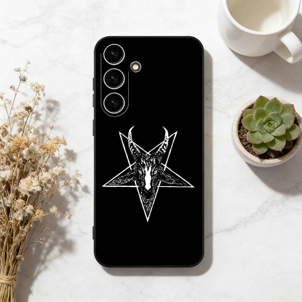 Satanic Goat Satan Devil Phone Case For Samsung Galaxy A73,A72,A71,A70,A53,A52,A51,Soft Silicone Black Cover