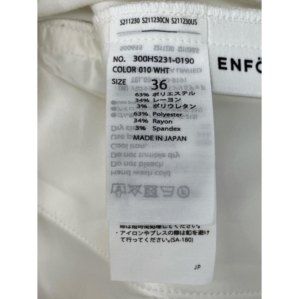 ENFOLD 24Stainless Steel White Rayon Blend SLIM STRAIGHT-TROUSERS Bottoms 36 whiteUsed