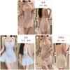 Lace Sleepwear Set For Women With Chest Padding And Vneck For Home And Lounge Use