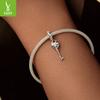 Personalized Fashion Love Key Diy Pendant Accessories, Lucky Charm S925 Silver Bracelet Beaded