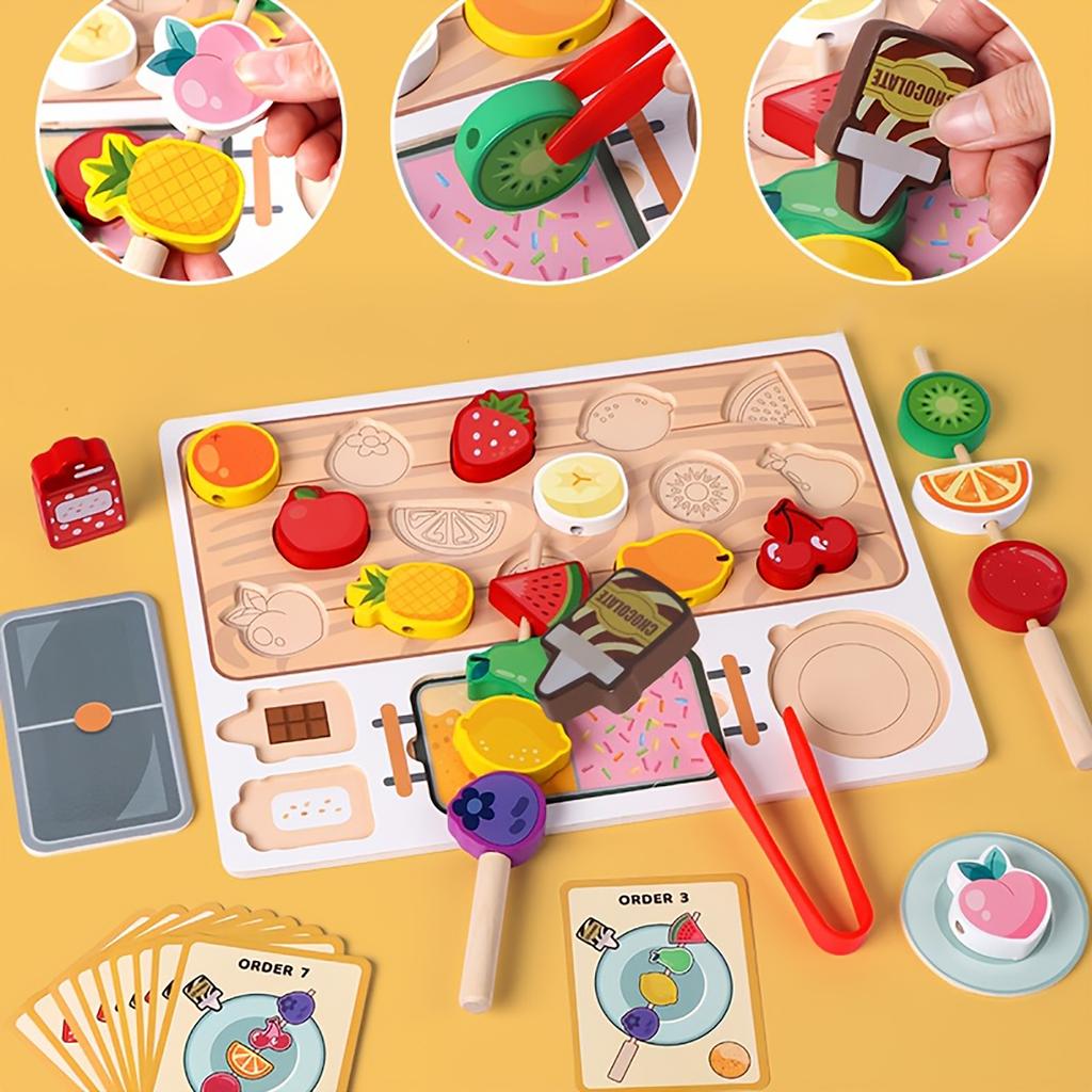 Children's Wooden Early Education Fruit Three-dimensional Puzzle Toys