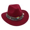 Ethnic Bowler Hat Tassel Western Cowboy Hat Jazz Hat Turquoise Felt Hat Outdoor Literary Sun Hat