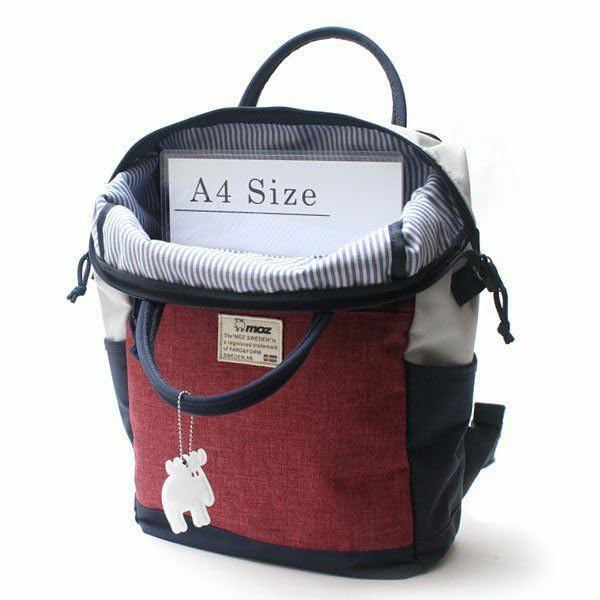 moz ZZEI-01 Women's 17L Elk Backpack, Scandinavian Design, Fits A4 Size Documents, Black x Gold